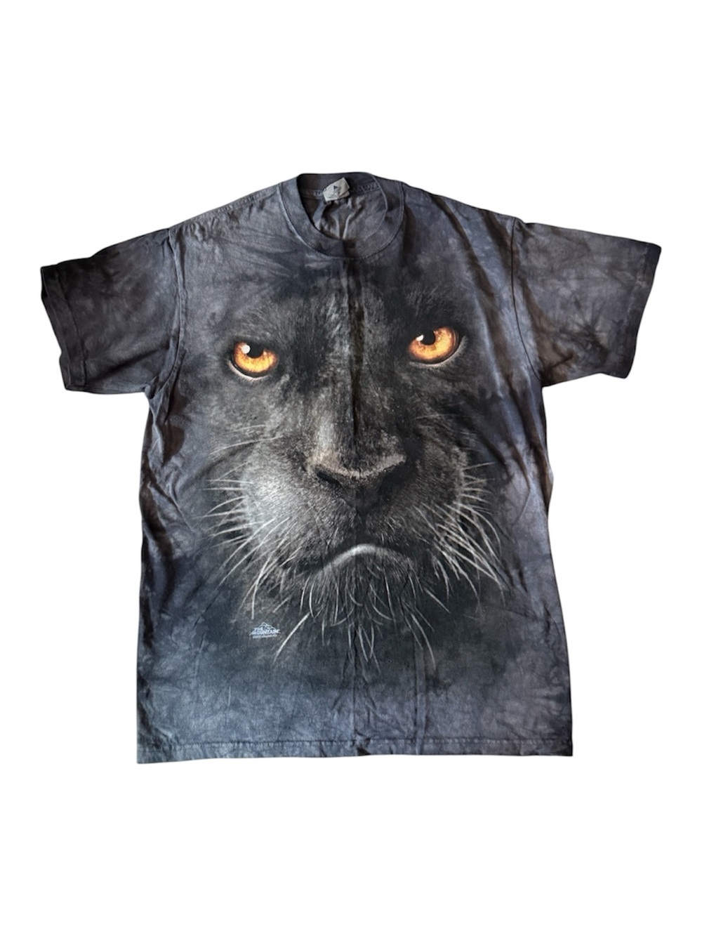 Vintage The Mountain Black Panther Tie Dye Graphic T-Shirt Medium Quail Hollow